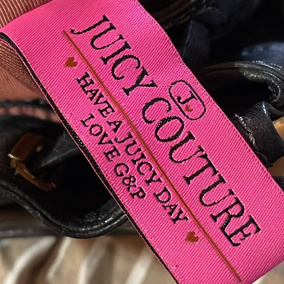 Y2K Juicy Couture Black Leather HoBo Bag w/ Gold Hardware - Picture 11 of 11